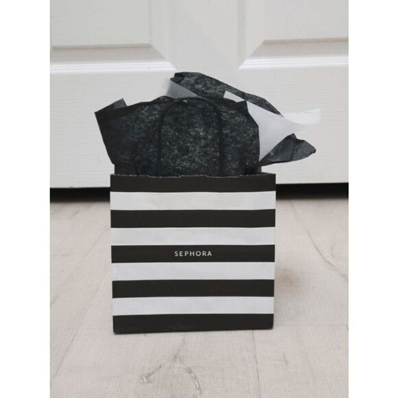 🖤🤍 SEPHORA Empty Black White Striped Paper Shopping Gift Bag with Tissues - Picture 9 of 9